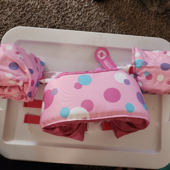 SuLifeel Toddler Pink Polka Dot Swim Vest - Picture 1 of 11